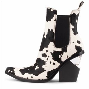 Jeffrey Campbell Cow Print Ankle Boots
